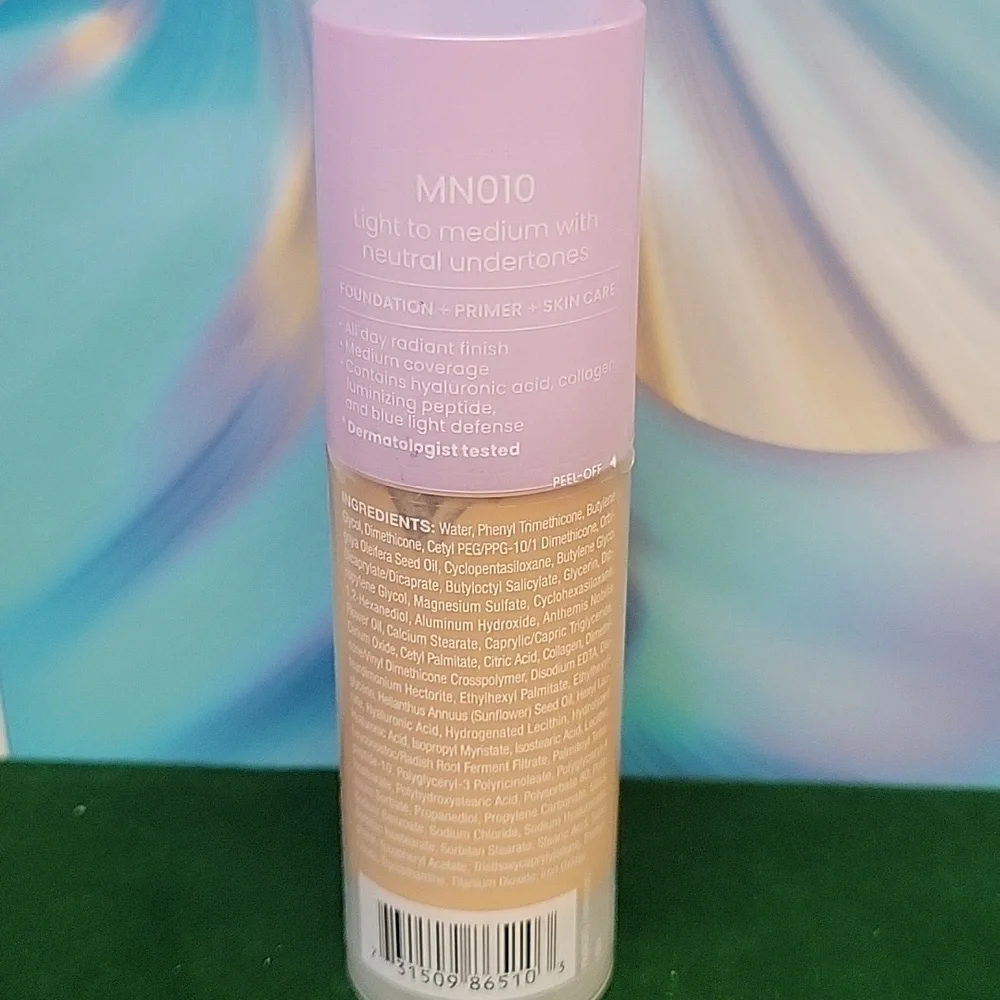 Joah Crystal Glow Peptide Infused Foundation New Sealed 30ml Tube MN010